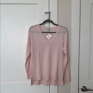 Nordstrom Halogen Soft Pink V-Neck Sweater PL